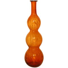 Empoli Mid-Century Orange Glass Vase