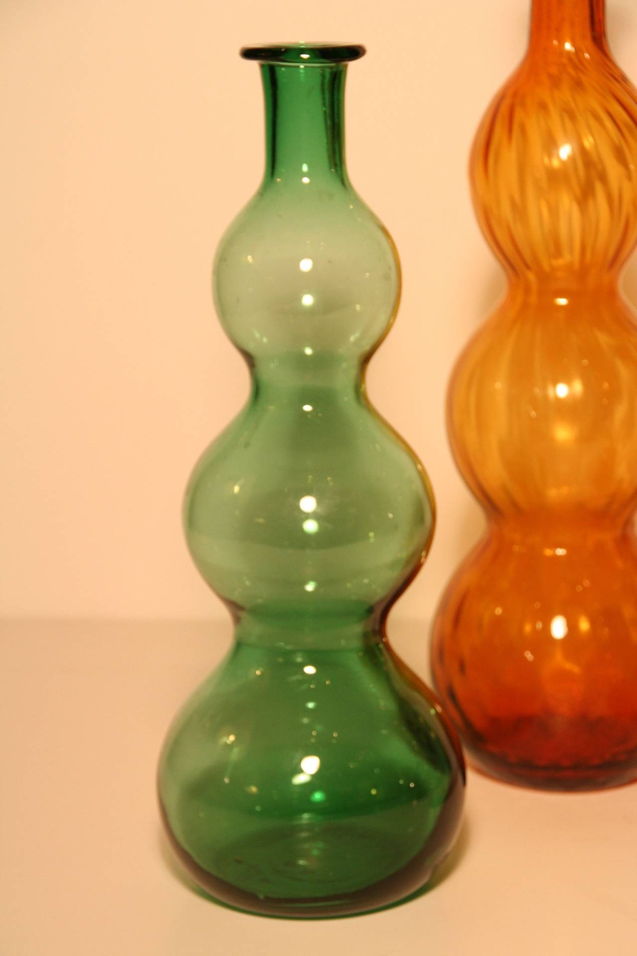 Aqua green colored glass vase by Empoli.