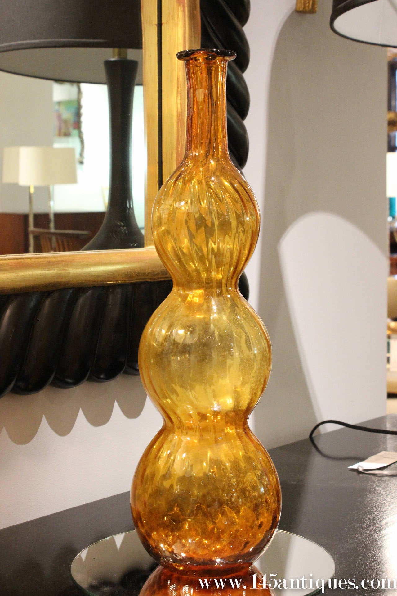 Empoli Mid-Century Orange Glass Vase at 1stdibs