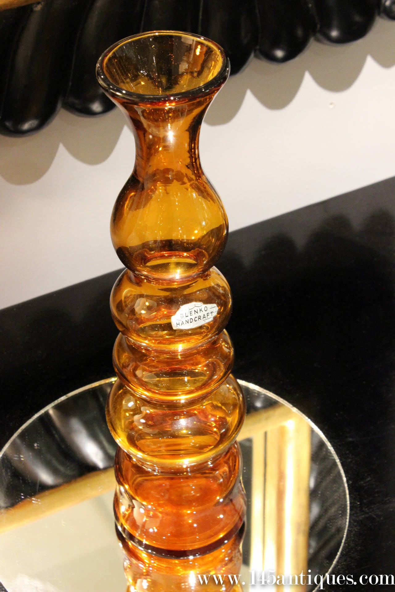 American Mid-Century Blenko Orange Glass Vase