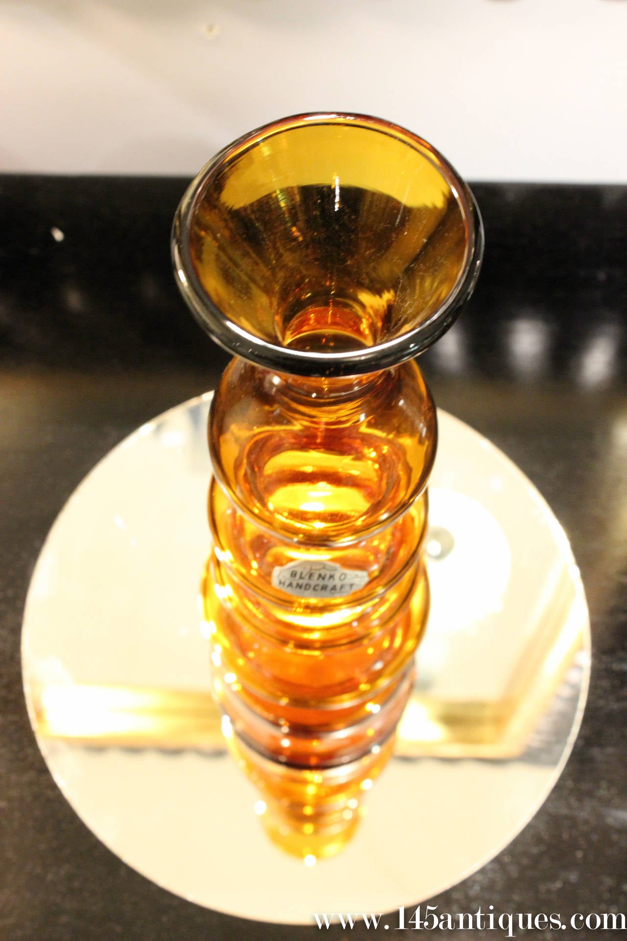 Mid-Century Blenko Orange Glass Vase In Excellent Condition In Buchanan, NY