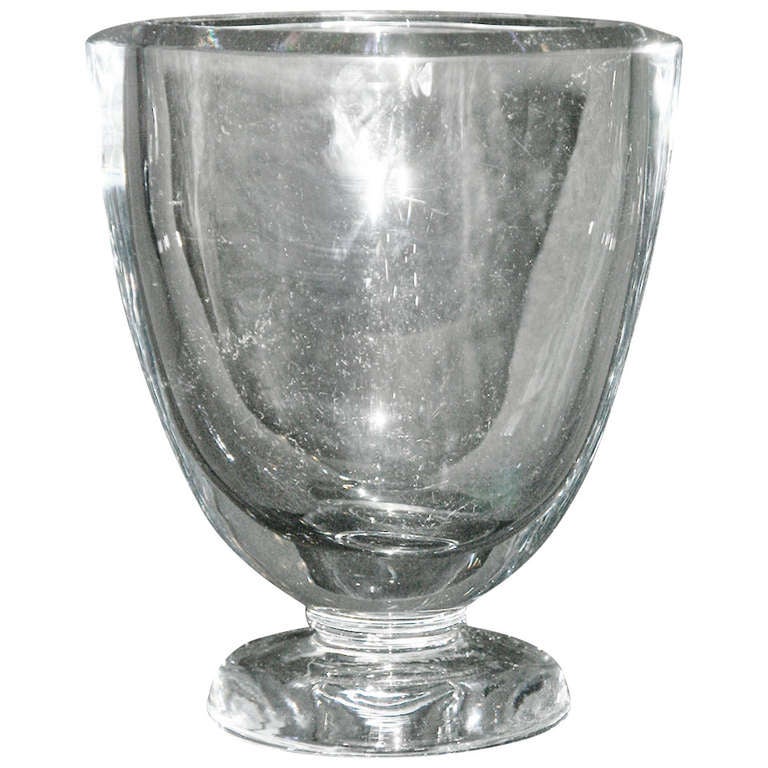 Clear Oblong Crystal Vase at 1stdibs