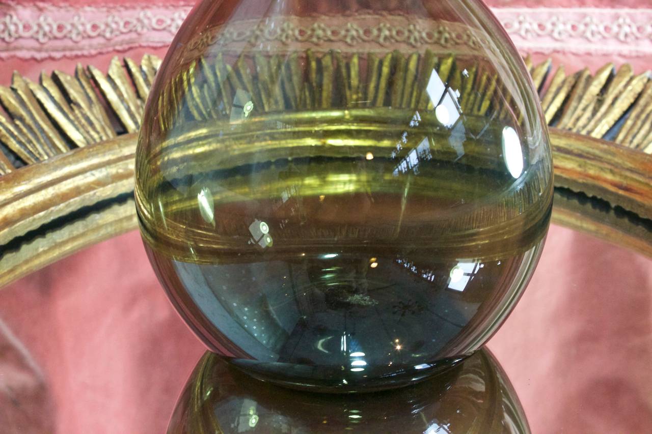 Mid-20th Century Scandinavian Olive Green Glass Vase