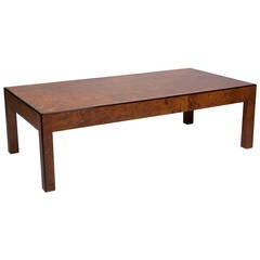 Italian Olivewood Burl Parsons' Style Coffee Table