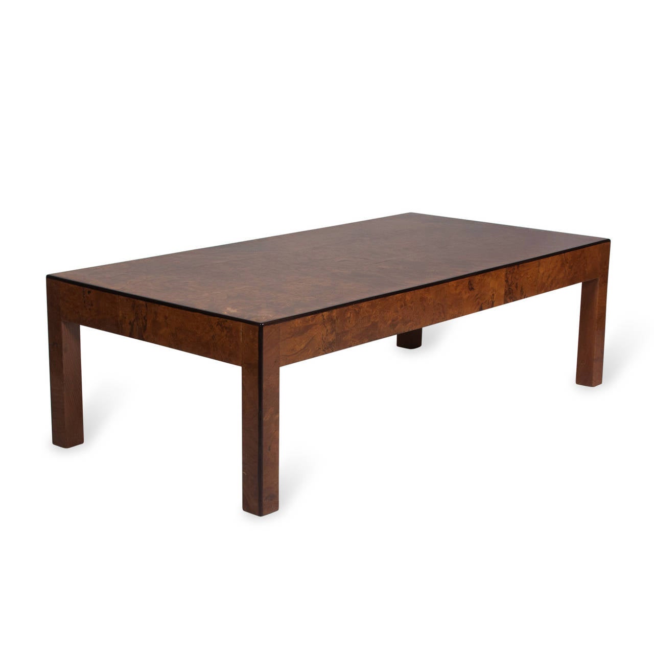 Italian Olivewood Burl Parsons' Style Coffee Table