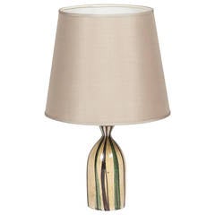 Striped Ceramic Table Lamp, Italian, 1950s