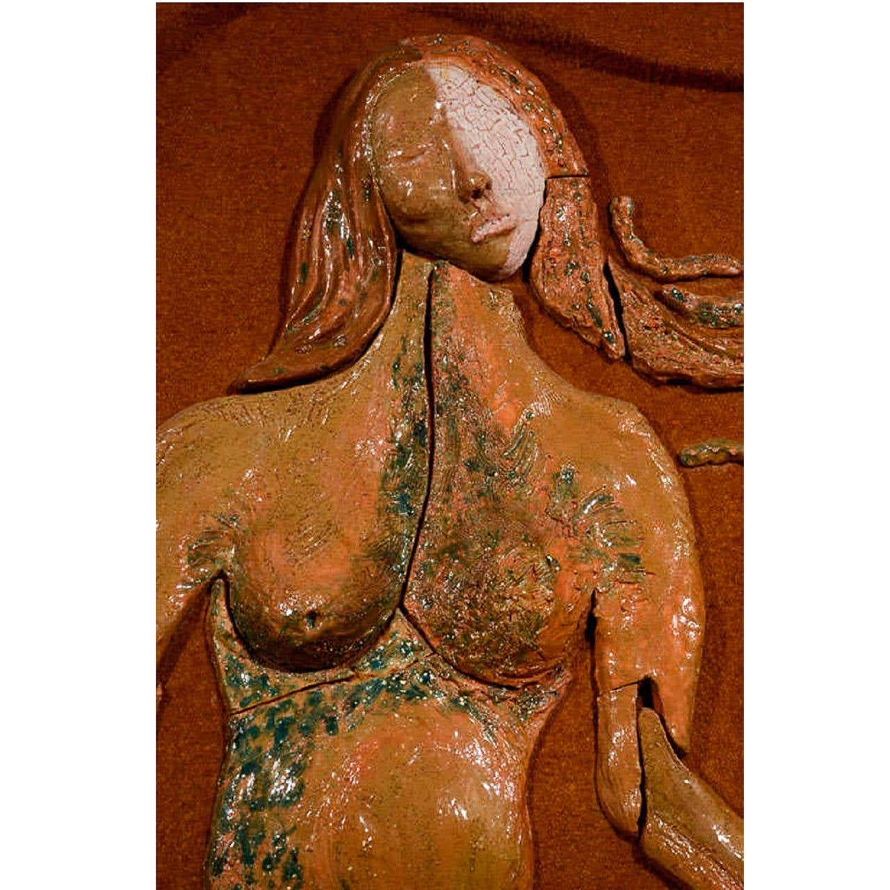 American Female Nude Ceramic Sculpture by Deborah Kreider, 1970 For Sale