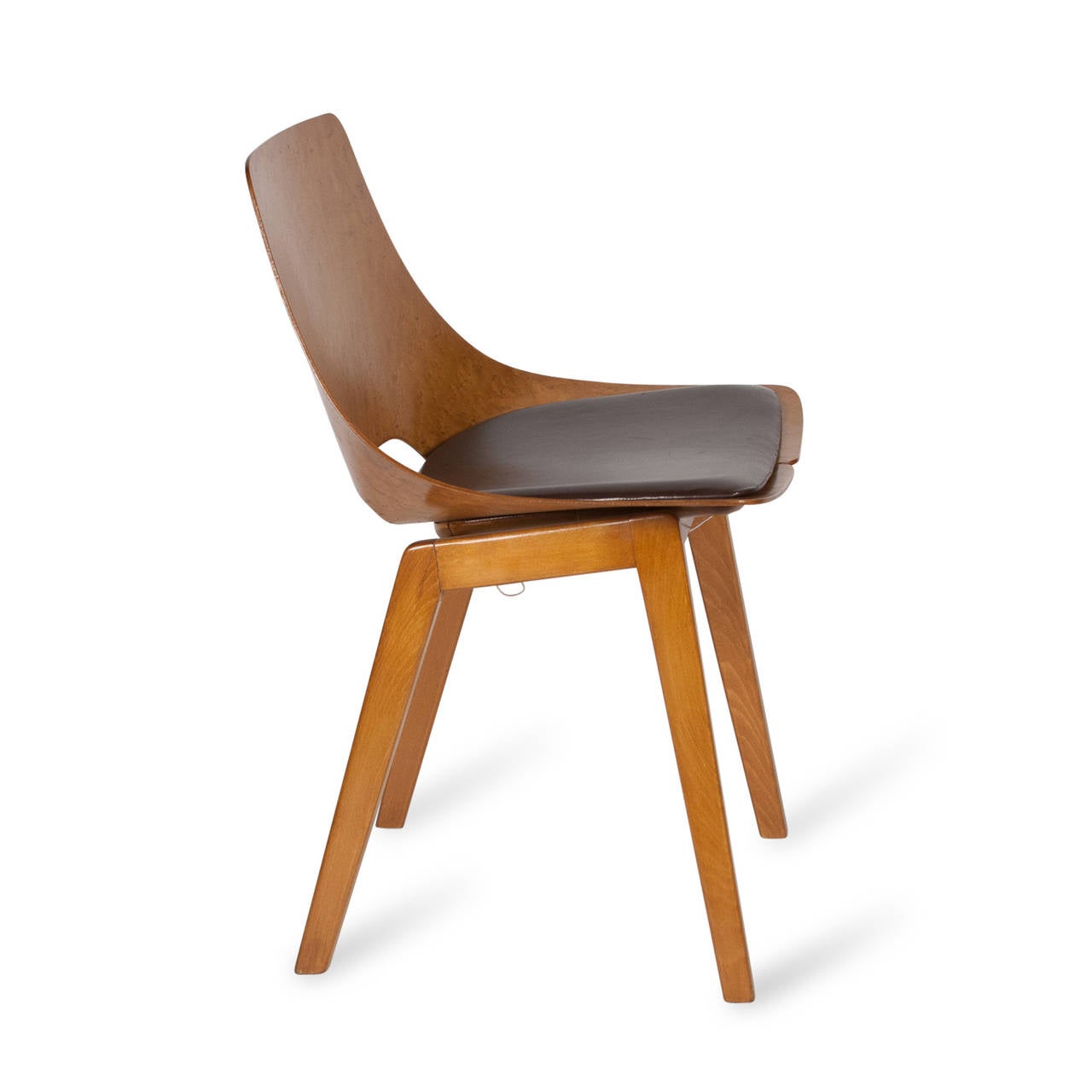 Mid-20th Century Original Molded Wood Chair by Pierre Guariche, French, 1950