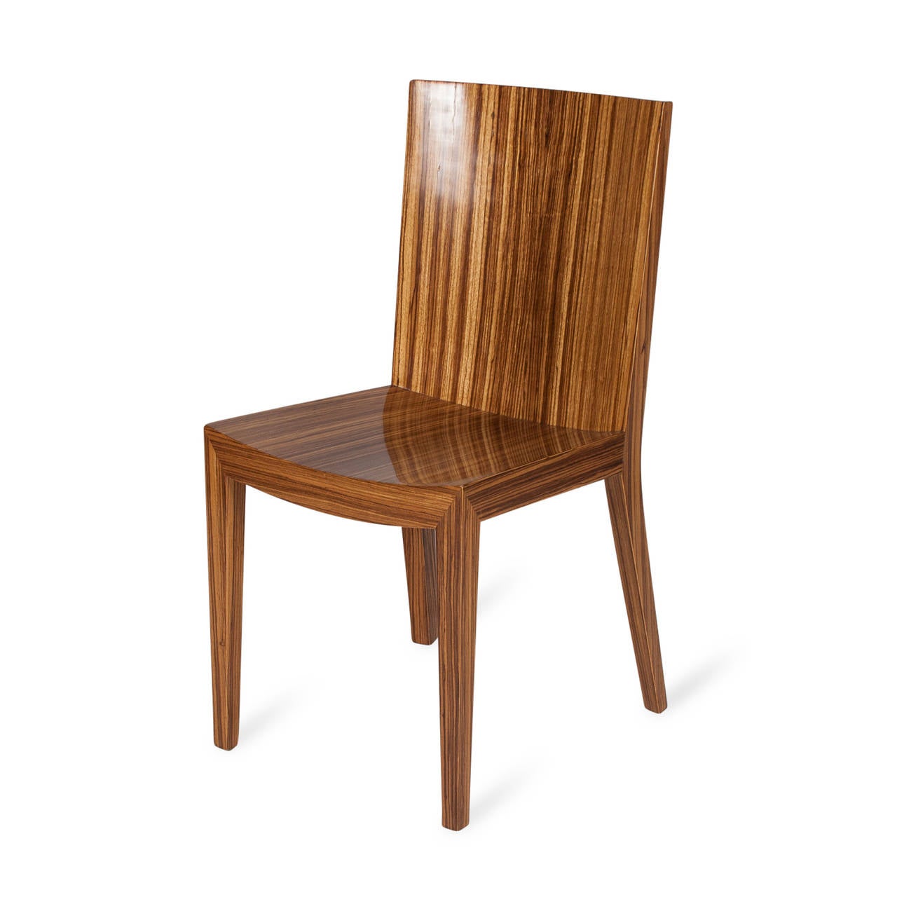 Late 20th Century Single Zebrawood Side Chair by Karl Springer