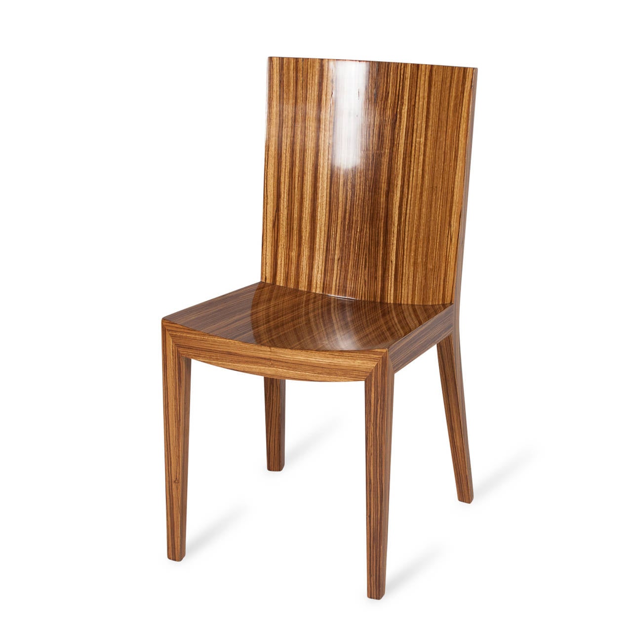 Zebra Wood Single Zebrawood Side Chair by Karl Springer