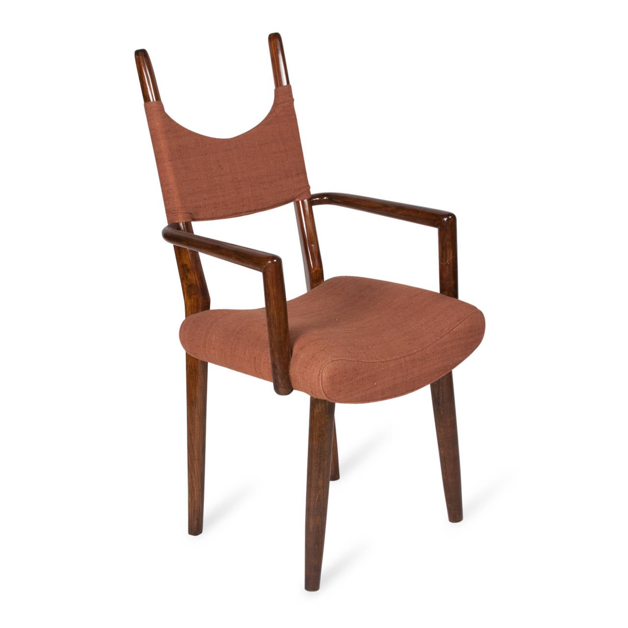 Pair of Palissandre Dining Chairs by Jean Royere, French, 1950s In Excellent Condition For Sale In Hoboken, NJ