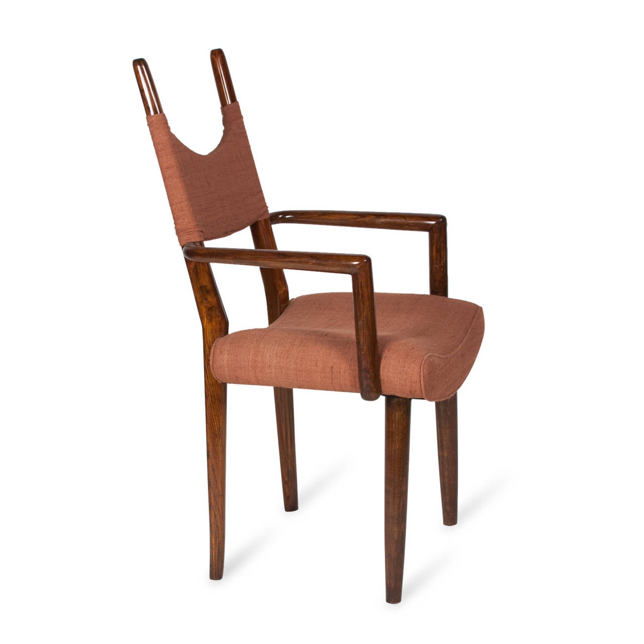 Rosewood Pair of Palissandre Dining Chairs by Jean Royere, French, 1950s For Sale