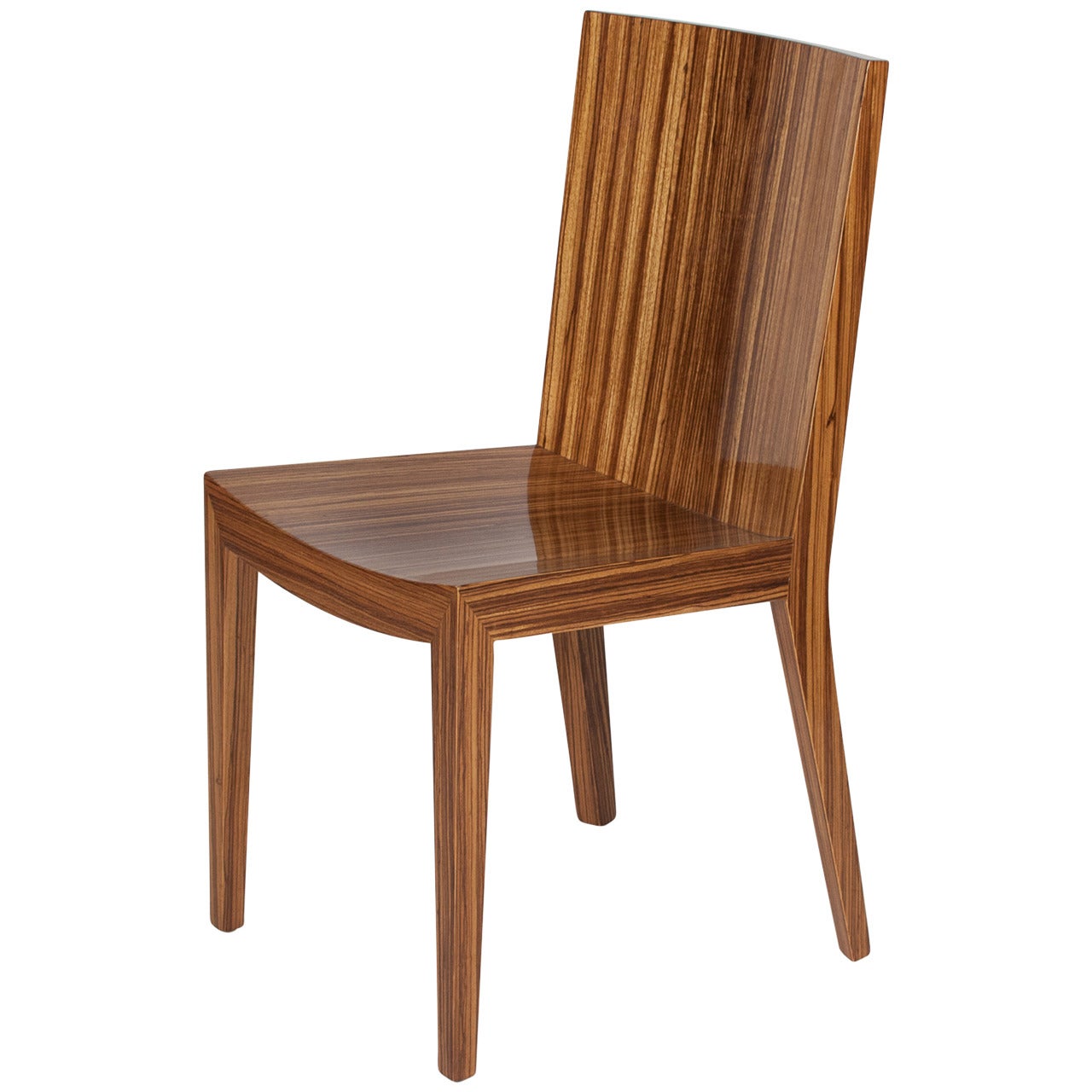 Single Zebrawood Side Chair by Karl Springer
