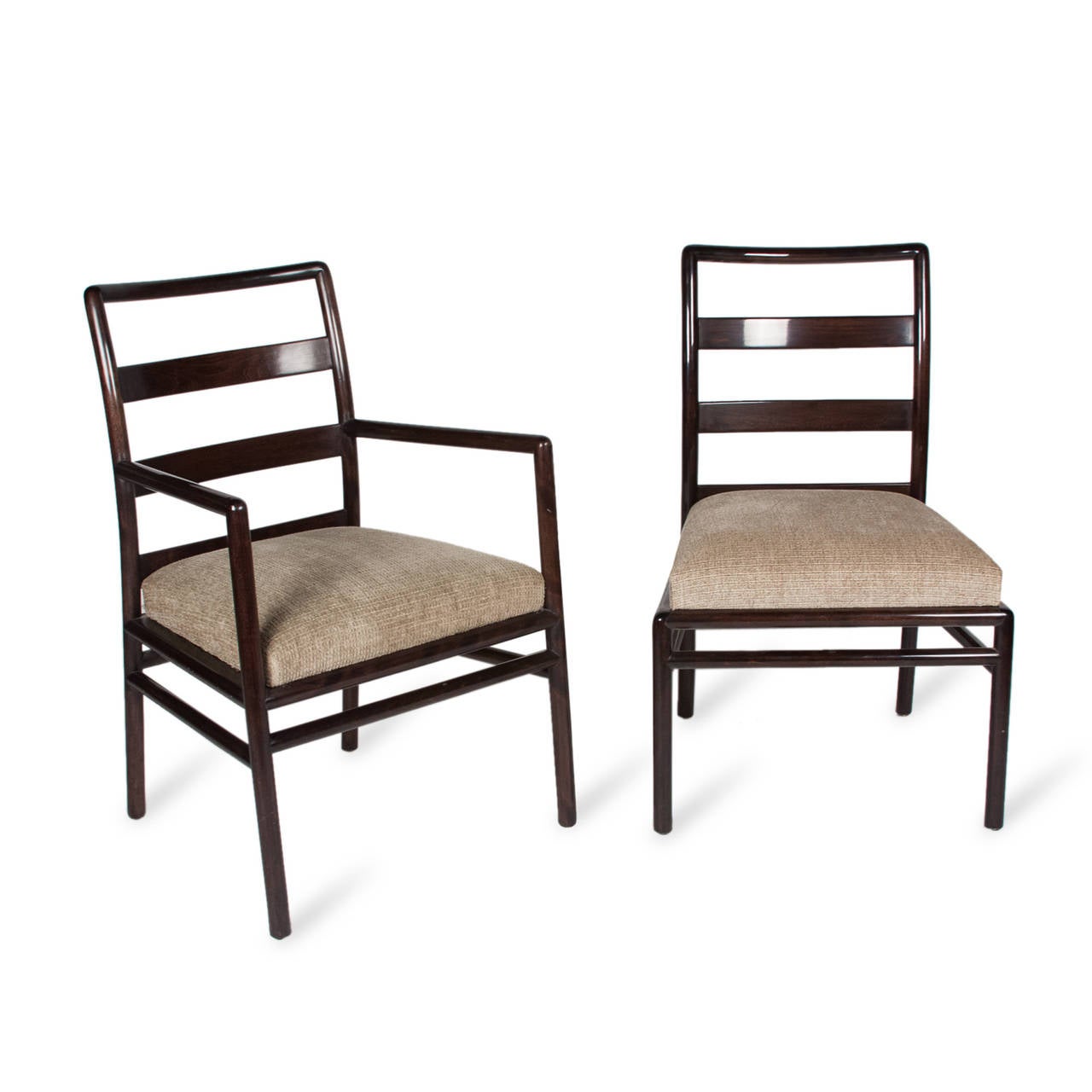Set of Six Ladder Back Dining Chairs by Robsjohn-Gibbings, American, 1950s