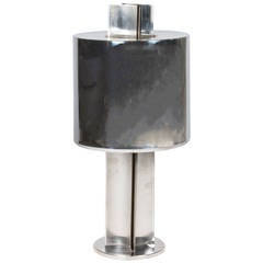 Quatrefoil Polished Steel Table Lamp, French, 1970s