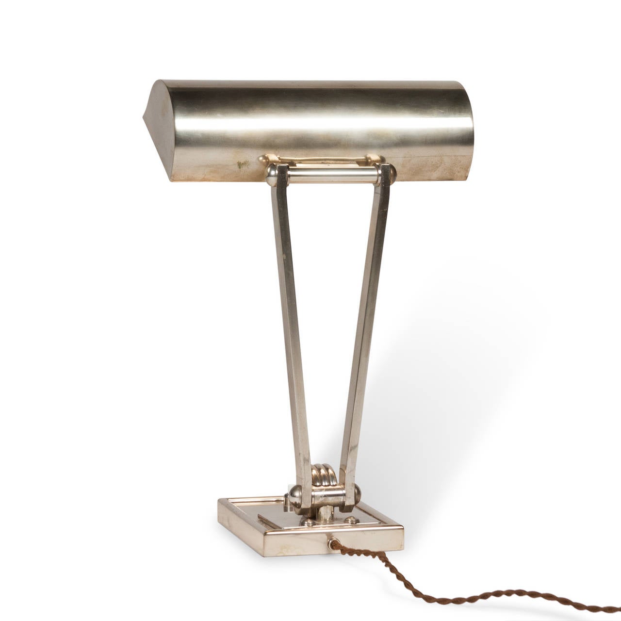 Pivoting Nickel Desk Lamp, French, 1930s 2