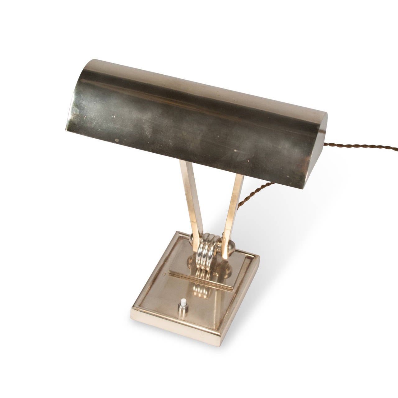 Pivoting Nickel Desk Lamp, French, 1930s 4