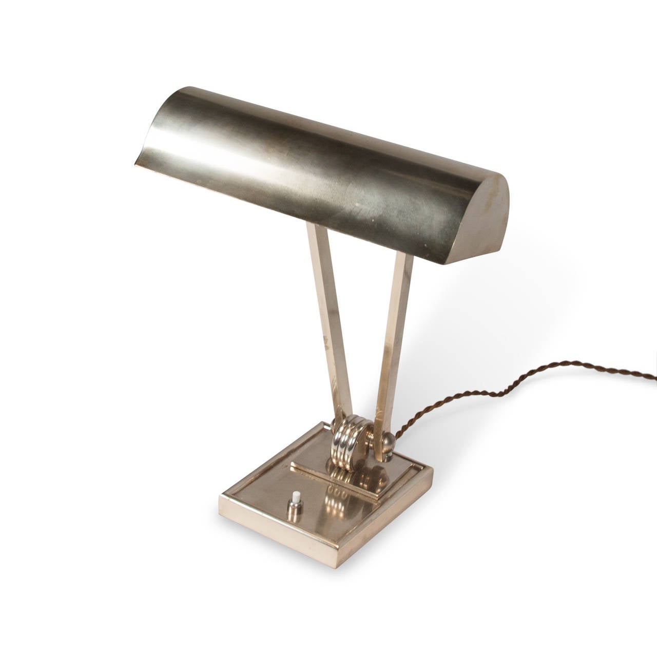 Pivoting Nickel Desk Lamp, French, 1930s 5