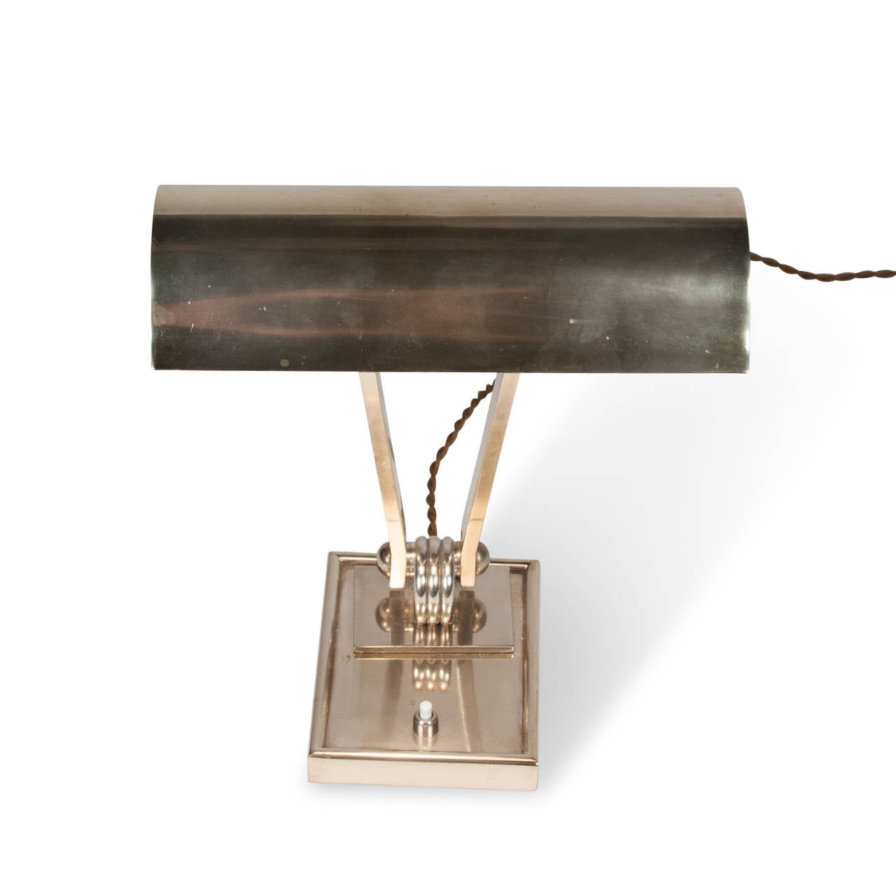Pivoting Nickel Desk Lamp, French, 1930s 3