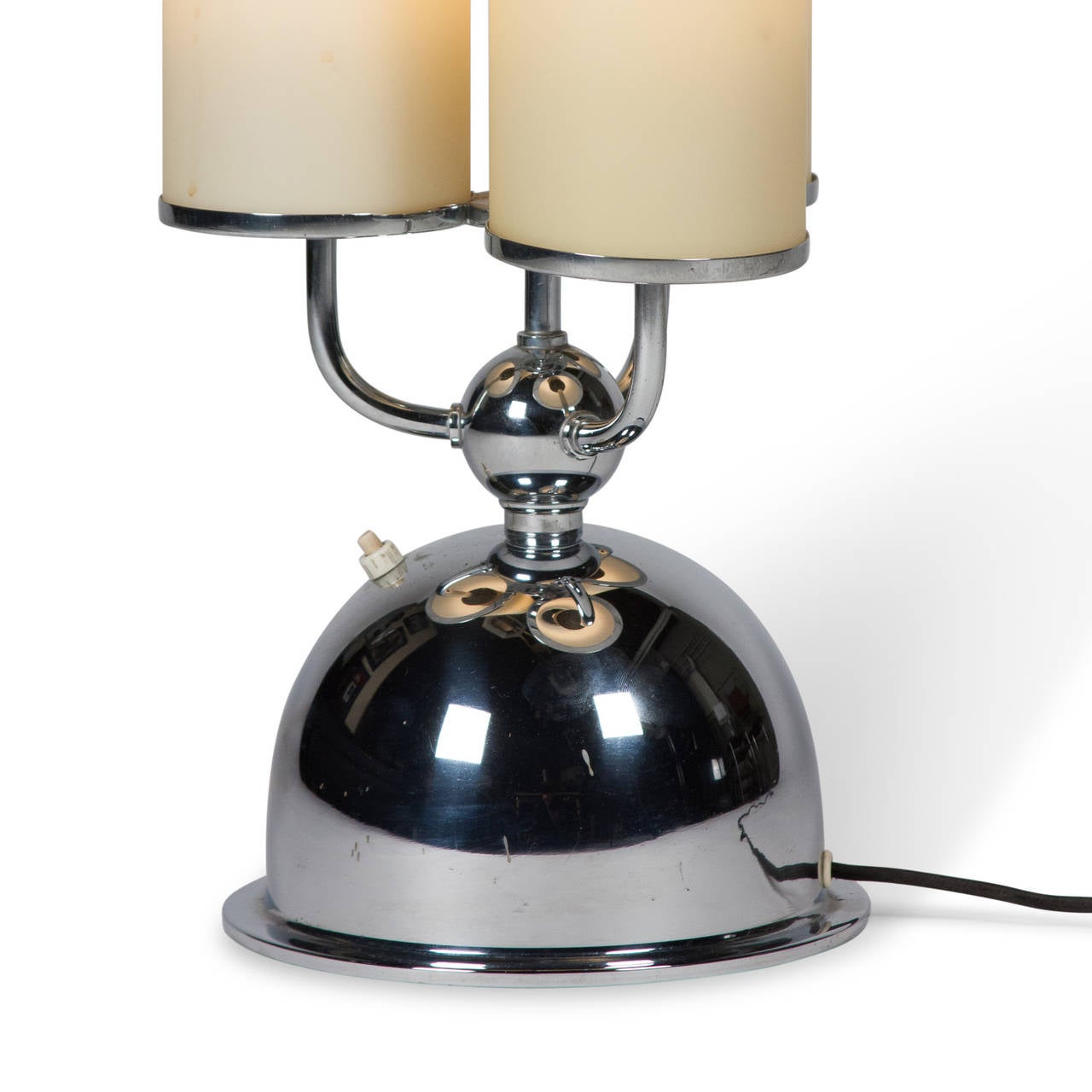 Glass Tube and Chrome Table Lamp by Fritz Breuhaus, German, circa 1930 For Sale 2