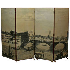 Four-Panel Transfer and Lacquered Screen by Piero Fornasetti 3