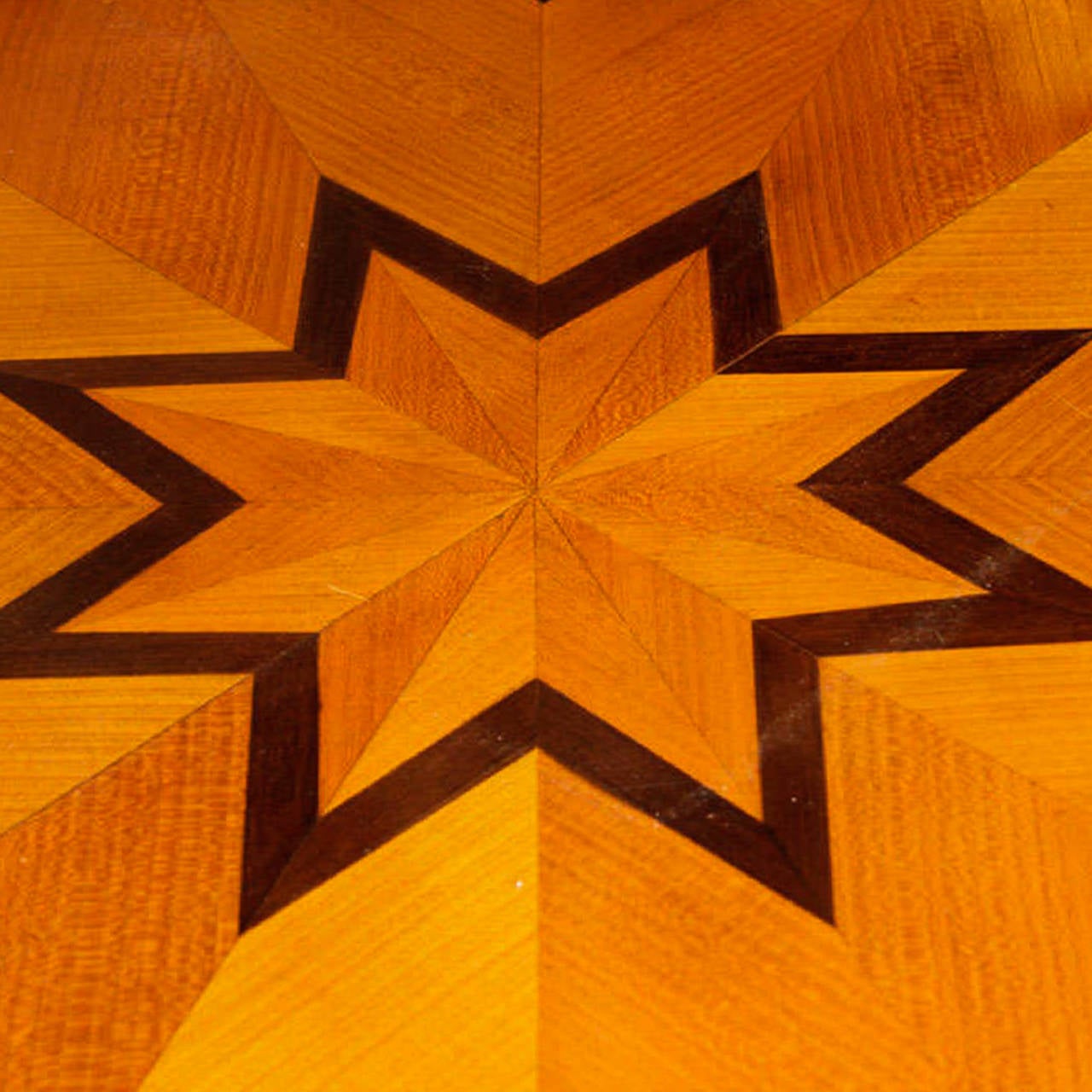 Rosewood Center Table with Inlaid Starburst Pattern by Dominique, French, 1930s