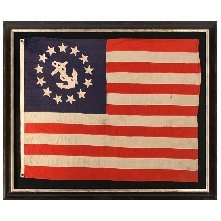 13 Star Private Yacht Flag with Hand-Sewn Stars Made by Annin in New York City
