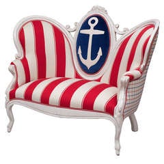 Victorian Anchor and Stripe Settee