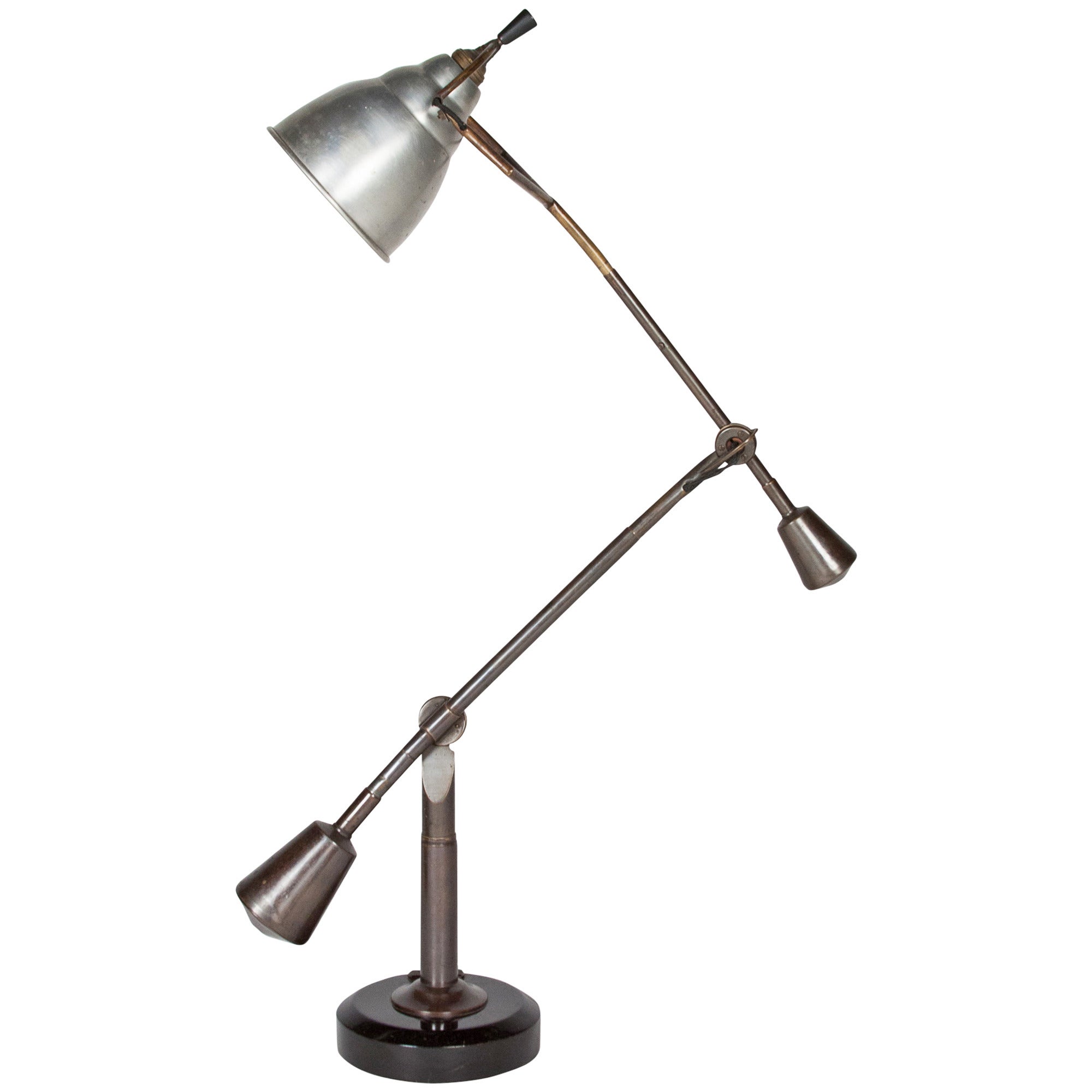 Articulated Counterweight Desk Lamp by Edouard Wilfred Buquet, French 1928