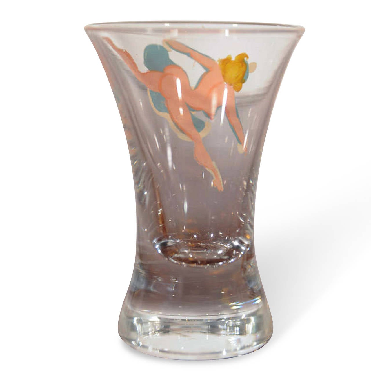 Set of Hand-Painted Pin Up Girl Drinking Glasses from the Estate of Doris Duke In Excellent Condition In Hoboken, NJ