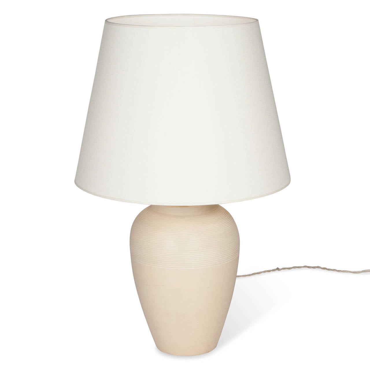 Glazed Plaster Table Lamp by Jacques Adnet, French, 1930s In Excellent Condition For Sale In Hoboken, NJ