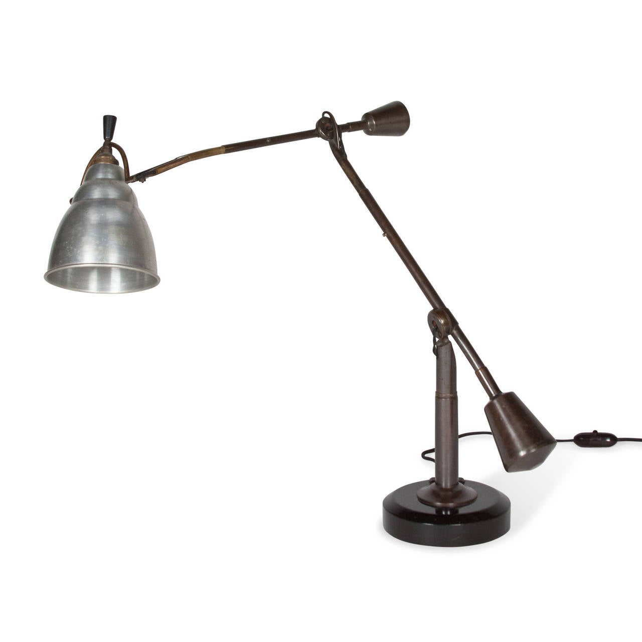 Articulated Counterweight Desk Lamp by Edouard Wilfred Buquet, French 1928 In Excellent Condition In Hoboken, NJ