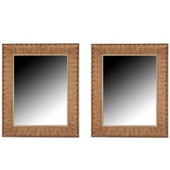 Pair of Mirrors in Gilt-Decorated Frames, French, 1940s