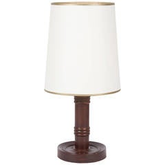 Stained Walnut Table Lamp, Attributed to Jean Royère, circa 1930