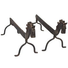Horse Head Andirons, French 1950s