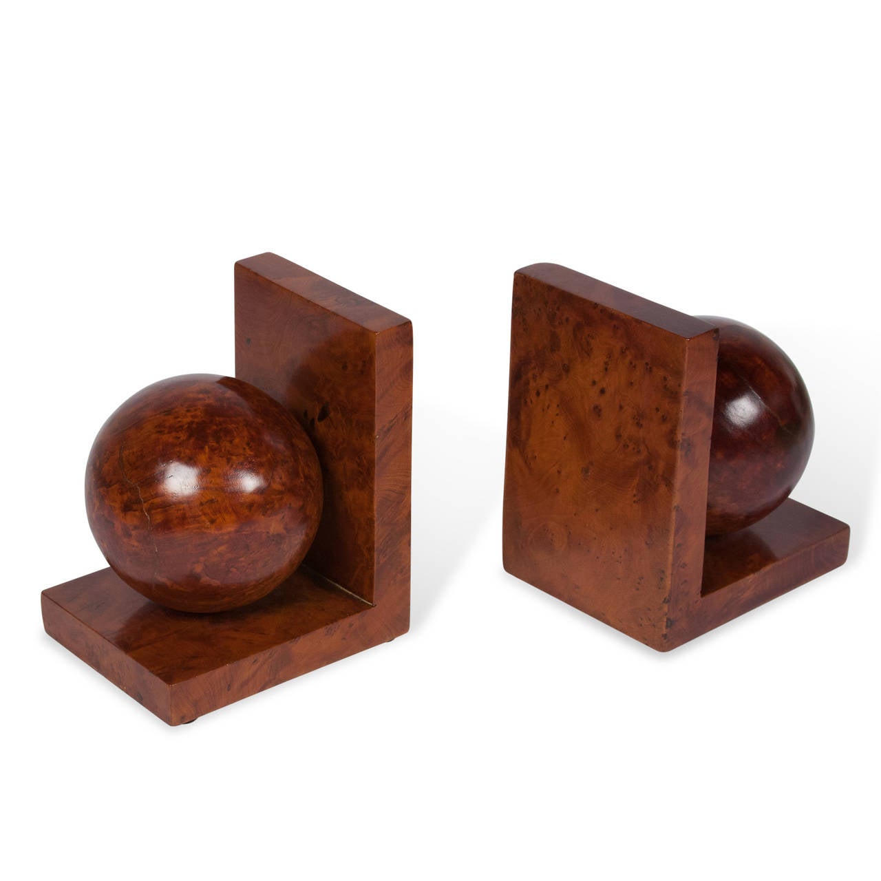 Serre-livres En Bois Avec Cadre Photo Furio – Style Art Déco – Marron Foncé