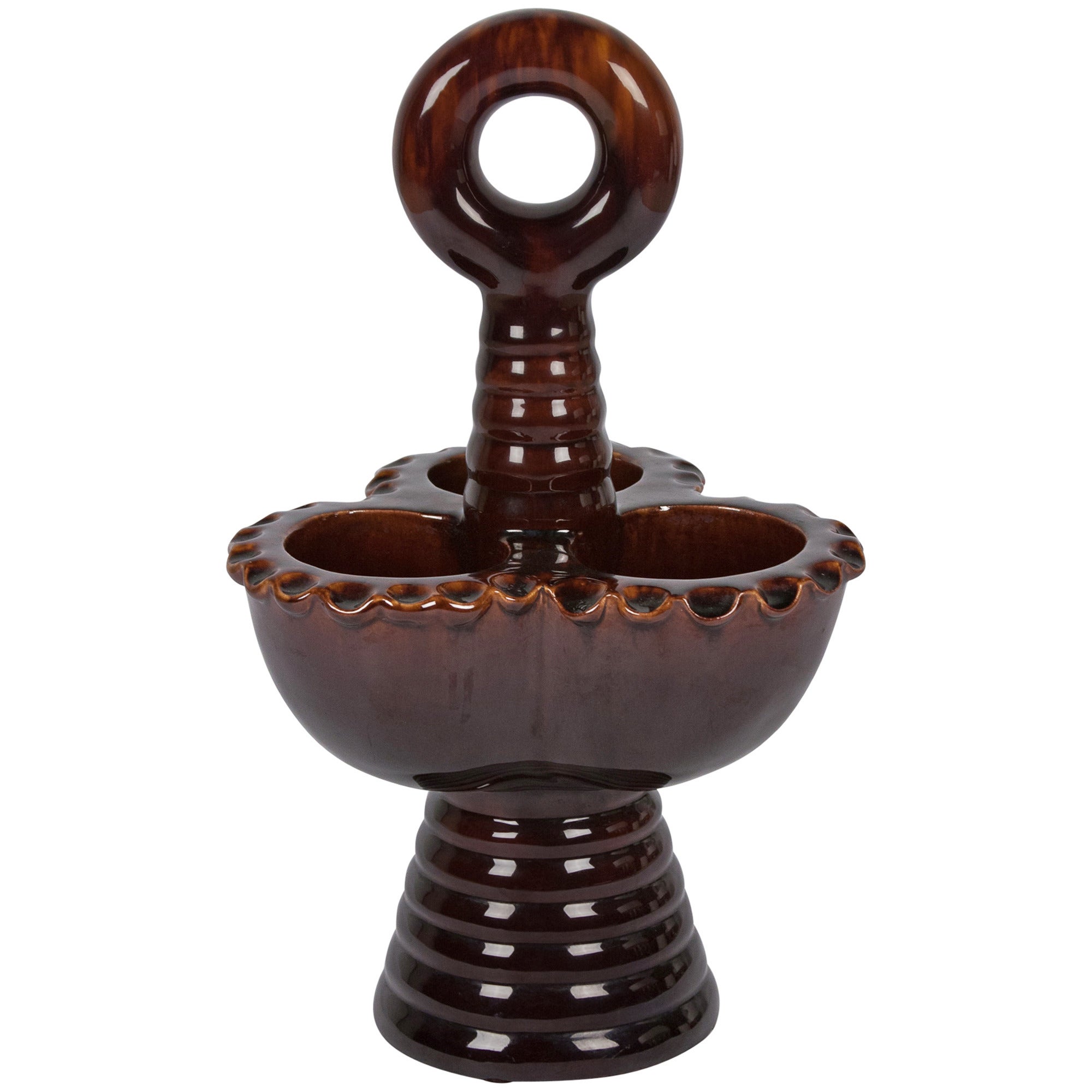 Ring Handle Ceramic Vessel, Vallauris France, 1950s