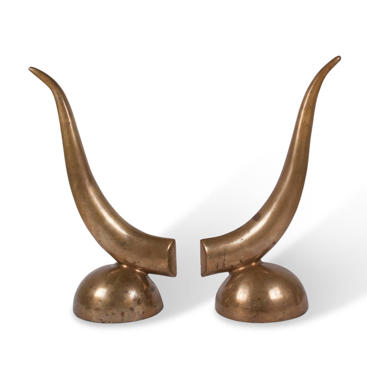 Pair of Solid Bronze Chenets, French, 1940s For Sale 1