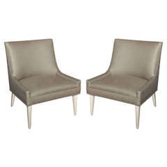 Pair of small slipper chairs
