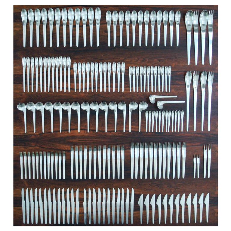 Arne Jacobsen Flatware For 12, 172 Pieces Made By A Michelsen