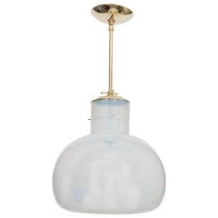 Opalescent and Lattimo Glass Bulb Form Pendant