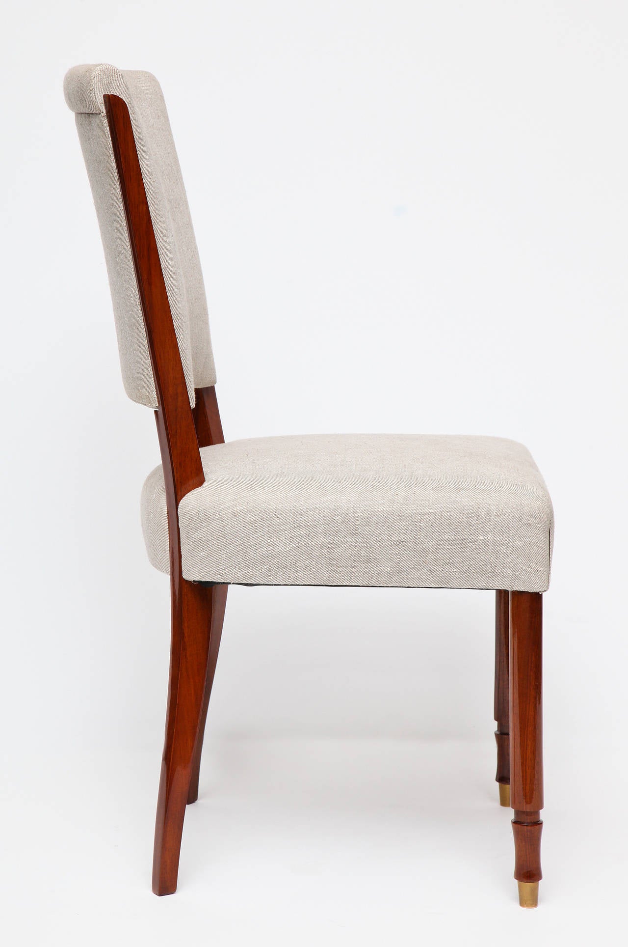 Jules Leleu, Set of Six Dining Chairs, France, C. 1957 In Good Condition In New York, NY