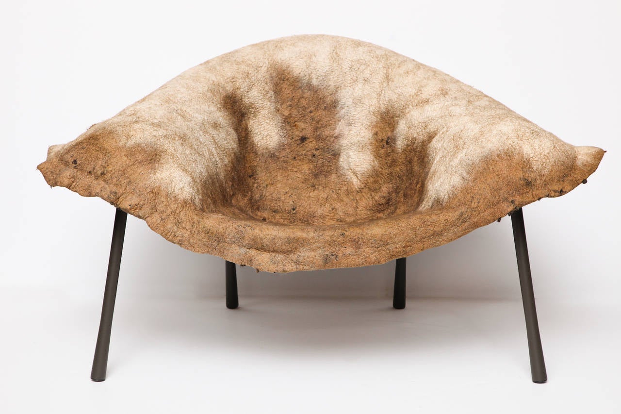 Hand-Crafted Akka Leh I Unique Armchair and Footrest by Ayala Serfaty