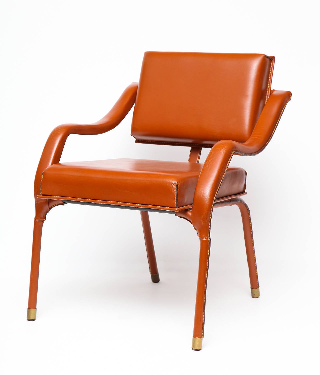 Jacques Quinet, Leather Armchair, France, circa 1960 2