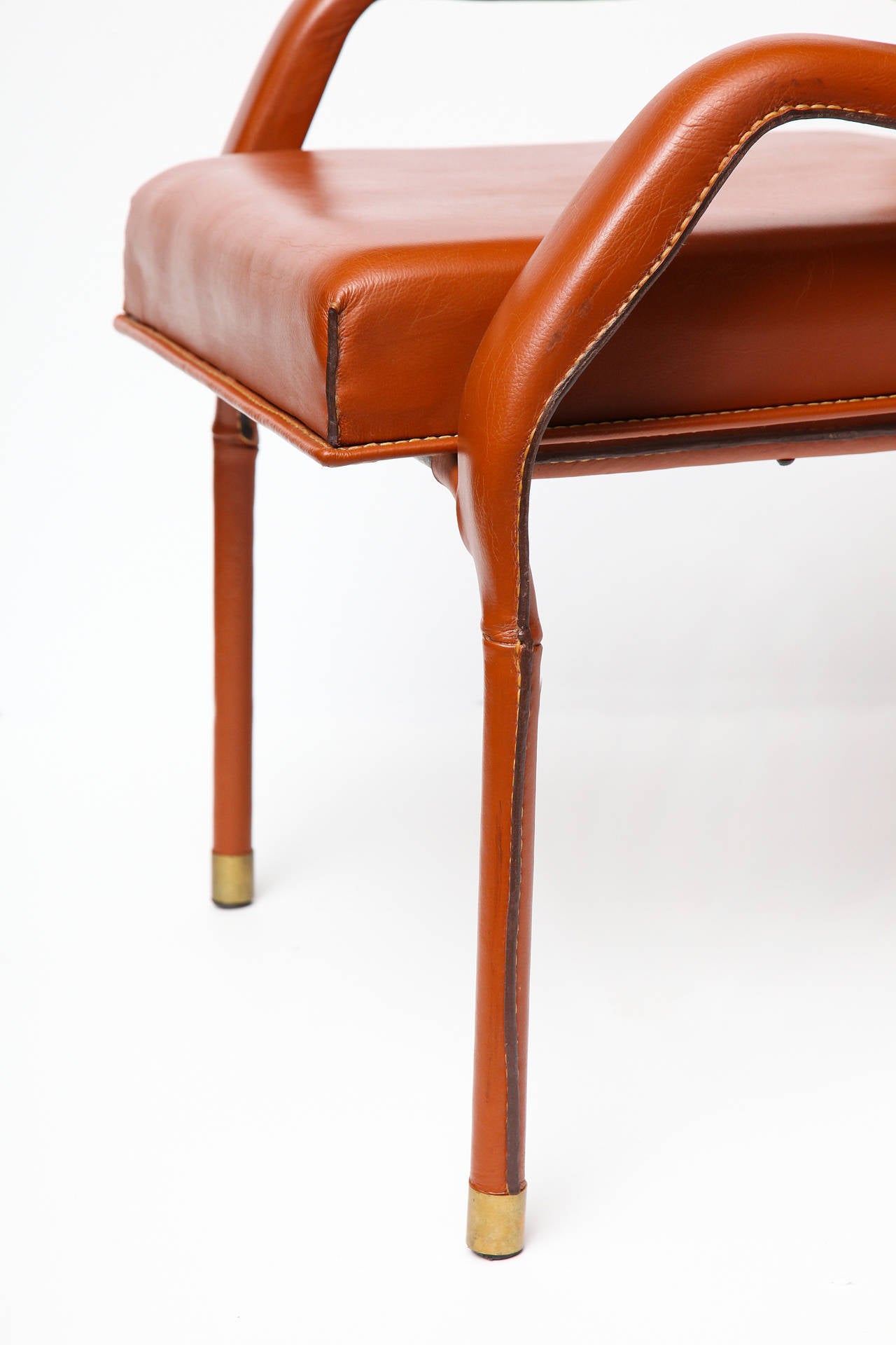Jacques Quinet, Leather Armchair, France, circa 1960 3