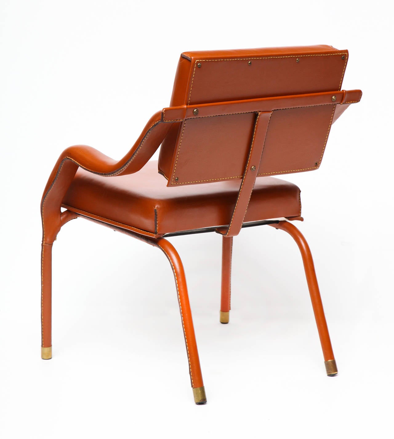 Jacques Quinet, Leather Armchair, France, circa 1960 1