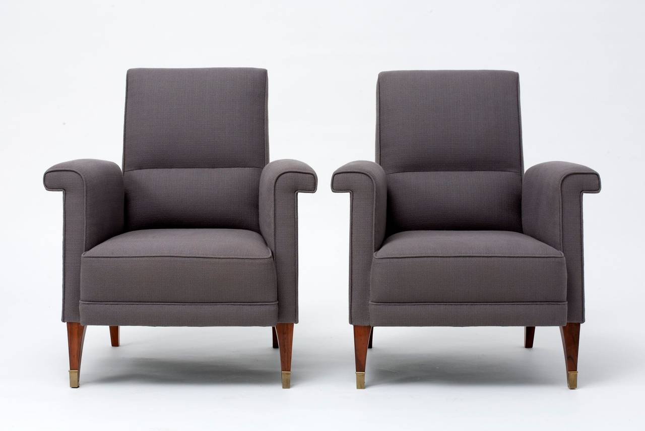Pair of Armchairs by Maison Leleu