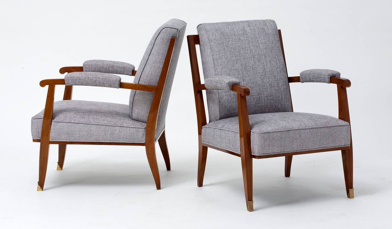 French Maison Leleu, Pair of Low Armchairs, France, 1957