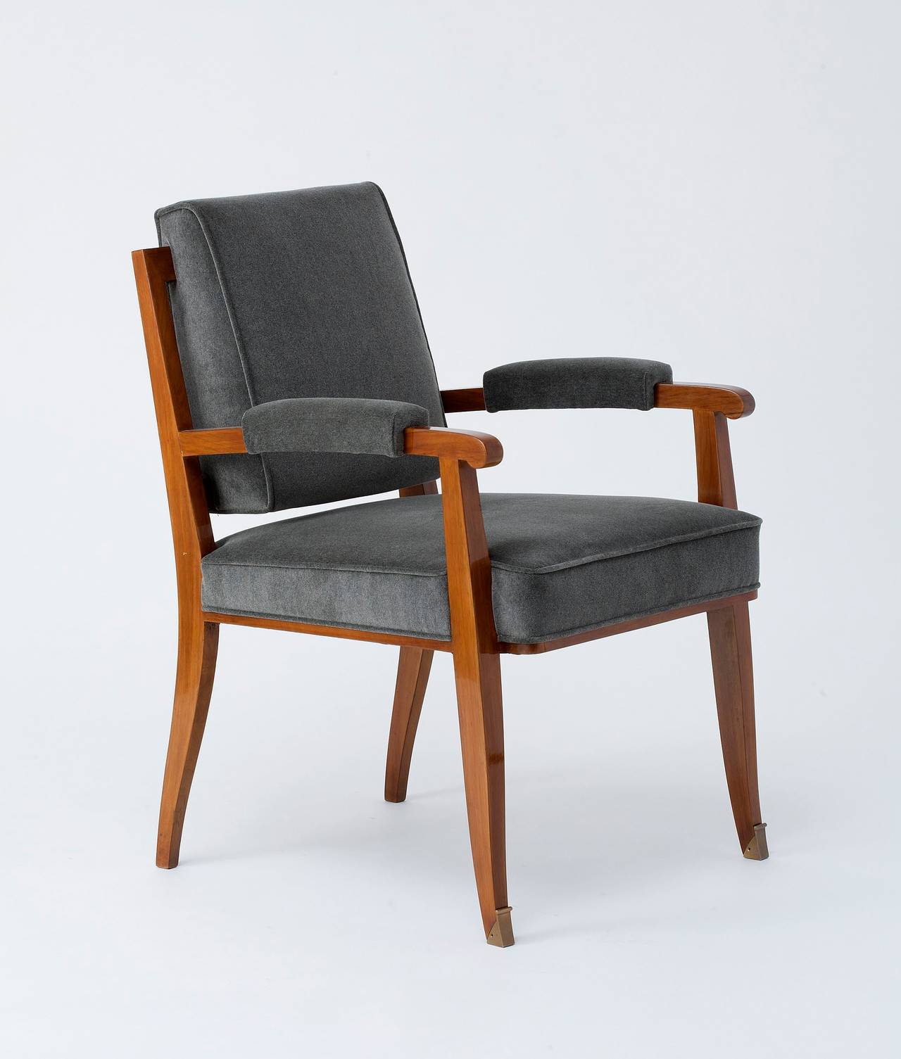 Set of Eight Dining Armchairs by Maison Leleu