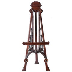 Late 19th C. Carved Mahogany Easel
